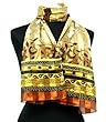 Scarf Brown Gold Rust Flower Design Neckerchief 13"x60"