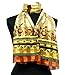 Scarf Brown Gold Rust Flower Design Neckerchief 13"x60"