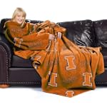 Illinois Fighting Illini Adult Comfy Throw Blanket with Sleeves