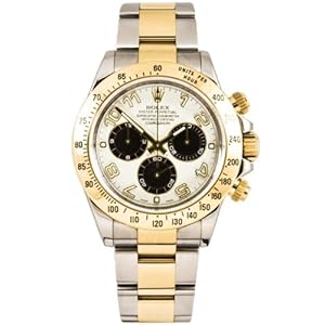 Rolex 40mm Stainless Steel & 18K Gold Daytona Model 116523 Panda Arabic Dial Inner Bezel Engraving Model