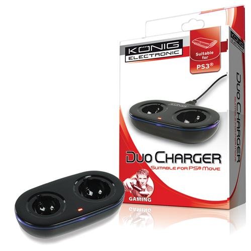 KOENIG MOVE Station d'accueil double USB à LED pour PS3