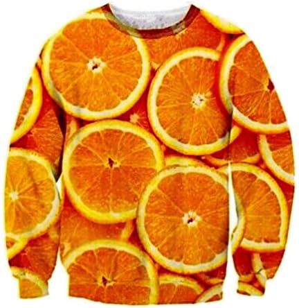 Funny Crewneck 3D Sweatshirts Hoodies Orange Slice Small