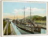 Click for more about MIRAFLORES LOCKS - 16 Inch Canvas Print (40cm) by Mary Evans - Media Storehouse.
