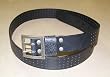 PUNK / EMO / ROCK Black B-Line Double Clip Leather Belt