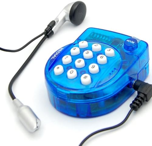 Moveable Mini Telephone With Microphone Headset Support Handsfree Talking Blue