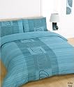 Volta Teal Super King Size Duvet Cover Set