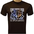 Run With The Pack Biker T-shirt, Wolf T-shirts, Motorcycle T-shirts