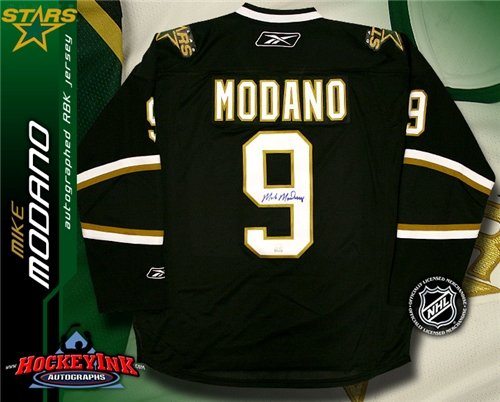 Mike Modano Autographed/Hand Signed Dallas Stars Black Reebok Premier Jersey