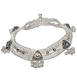 Gift Ideas for Women Silver Foot Jewelry Anklets Ankle Bracelet Pair 10.50 inches