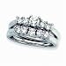 Jewelry : Sterling Silver 1 ct. Cubic Zirconia Bridal Engagement Set