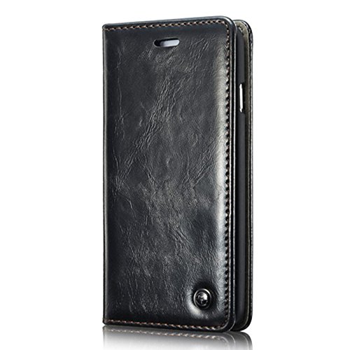 Iphone 6s Plus Case , Luxury Wallet Flip Leather Case for Iphone 6s Plus (Black)