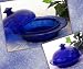 COBALT BLUE GLASS BUTTER OR CHEESE DISH