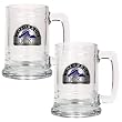 Colorado Rockies MLB 2pc 15oz Glass Tankard Set- Primary Logo by Great American Products