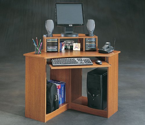 Corner Computer Desk - Mission Cherry Finish