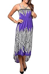 Jeweled General Print Polyester Maxi Dress 
