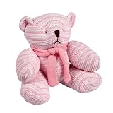 Elegant Baby Striped Teddy Bear, Pink/White
