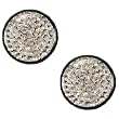 Black Single Flared Clear Gem-Studded Plug with Clear Dome Coating and "O" Ring - 00G - Sold as a Pair