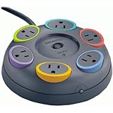 Kensington SmartSockets Premium Surge Protection Power Strip, 6-Outlet, 16' Cord, 1500 Joules (K62634NA)