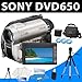 Sony DCR-DVD650 DCRDVD650 DVD Handycam Camcorder + Sony DVD Camcorder Accessory Kit