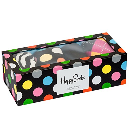 Happy Socks Patterned Combed Cotton 4 Pack Gift Box Dress Socks