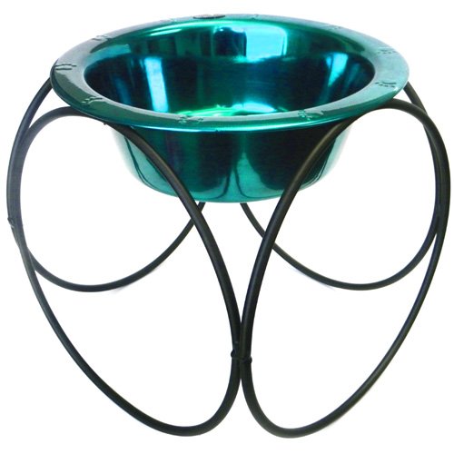 Olympic Dinner Stand w/ 64oz Stainless Steel Dog Bowl - Caribbean Teal