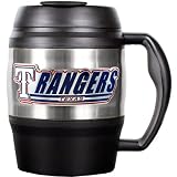 MLB Texas Rangers 52-Ounce Stainless Steel Macho Travel Mug with Bottle Opener