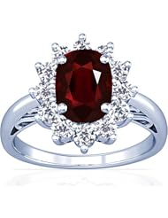 14K White Gold Cushion Cut Ruby Ring With Sidestones (GIA Certificate)