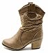 Orly Shoes Women's Saddle Crochet Inset Western Cowboy Mid Calf Boot