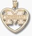 Michigan Wolverines M Michigan Heart Pendant - 14KT Gold Jewelry