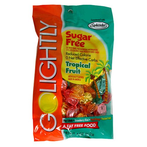 GOLIGHTLY Sugar-Free Candy, Tropical Fruit Hard Candy, 4-Ounces (Pack of 12) by GOLIGHTLY