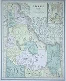 Cram 1887 Antique Map of Idaho