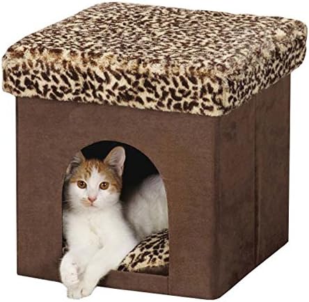 Leopard Print Soft and Cushy Pet Bungalow (Great for Cats and Dogs!)
