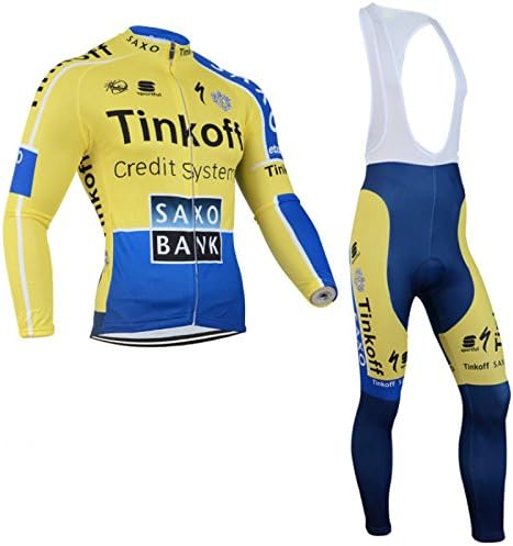 2014 Outdoor Sports Pro Team Men's Long Sleeve Saxo Bank Tinkoff Cycling Jersey and Bib Pants Set