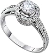Incredible 3/4 ctw Diamond Engagement Ring 14k. White Gold " Size 7 "