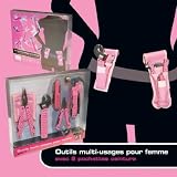 OUTIL - Véritable outil pour femme - 2 pochettes ceintures design rose