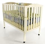 Dream On Me Full Size 2 in 1 Folding Stationary Side Crib, White