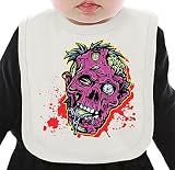 Purple zombie head ネクタイを有する有機ビブ Medium
