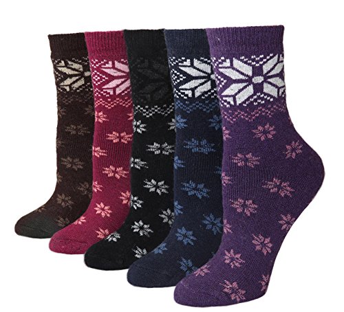 ProEtrade Fashion Soft Casual Thick Warm Wool Winter Socks For Women - 5 Pairs