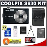 Nikon Coolpix S630 12 Megapixel Digital Camera (Jet Black) with 7x Optical Zoom + EN EL12 Battery + 8GB Card + Leather Case + Accessory Kit 518XqWzBCTL. SL160 Nikon Coolpix S630 12 Megapixel Digital Camera (Jet Black) with 7x Optical Zoom + EN EL12 Battery + 8GB Card + Leather Case + Accessory Kit