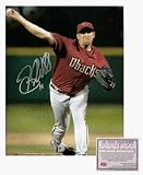 Brandon Webb Autographed Pitching Home Jersey Vertical 8 x 10 Photograph (Unframed)
