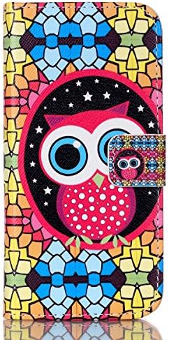 iPhone 6s plus/6 plus, Slim Flip Fold PU Leather Case with cash/card holder For iPhone 6s plus/6 plus (lovely owl(pink inside) )