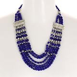 Party Fashion Necklace Blue Costume Jewelry Handcrafted In India