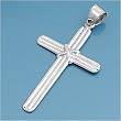 Sterling Silver Pendant - Cross - 46mm Pendant Height