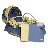 Chambray and Yellow Accents Moses Basket by Wendy Anne