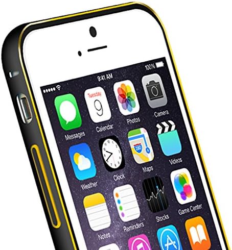 DOOMAGIC Bilateral New Aluminum Metal Frame Aerb Titanium Series Modern Metallic Arc Bumper Case for iPhone 6 4.7 Inch (Black)