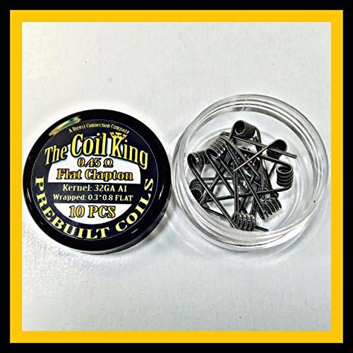 10 Pack Pre Built Coils Clapton Hive Tiger Twisted Fused Flat Dual Quad Prebuilt Pre Made (Flat Clapton 0.45Ω (32GA Core, 0.3*0.8 FLAT Wrap))