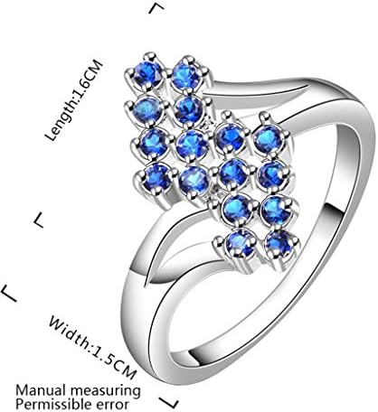 BLINGEL Women's Fashion Jewelry Brass Plated with 925 Sterling Silver Rings for Wedding Engagement Pretty CZ Crystal Aniversary Rings Band