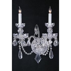 Two light Swarovski Spectra Crystal Wall Sconce Iii, 16.5Hx13.5W, POLISHED CHROME by Home Decorators Collection