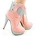 Show Story Striped Button Zipper High Heel Stiletto Platform Ankle Boots,FZ97304