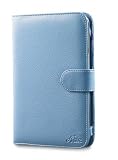 Acase Classic Kindle 3 (Latest Generation) Leather Case (Sky Blue) with Screen Protector Film Clear (Invisible)